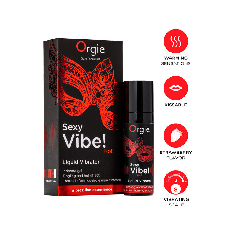 Vibrador Líquido Sexy Vibe Hot Morango
