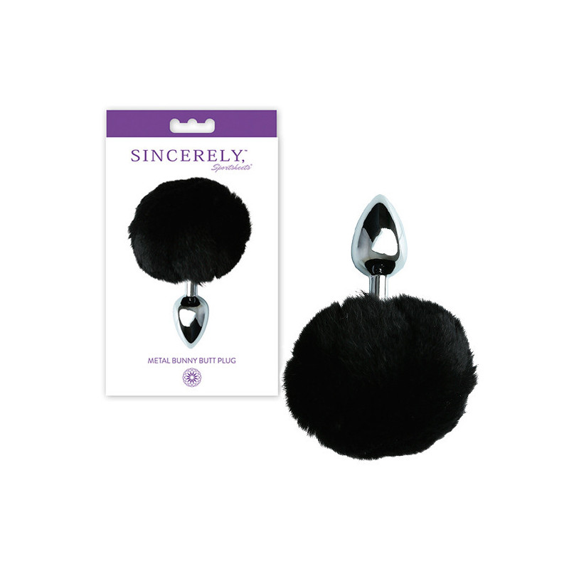 Plug Anal Rabo Coelhinho Preto Plug Anal Rabo Coelhinho Preto