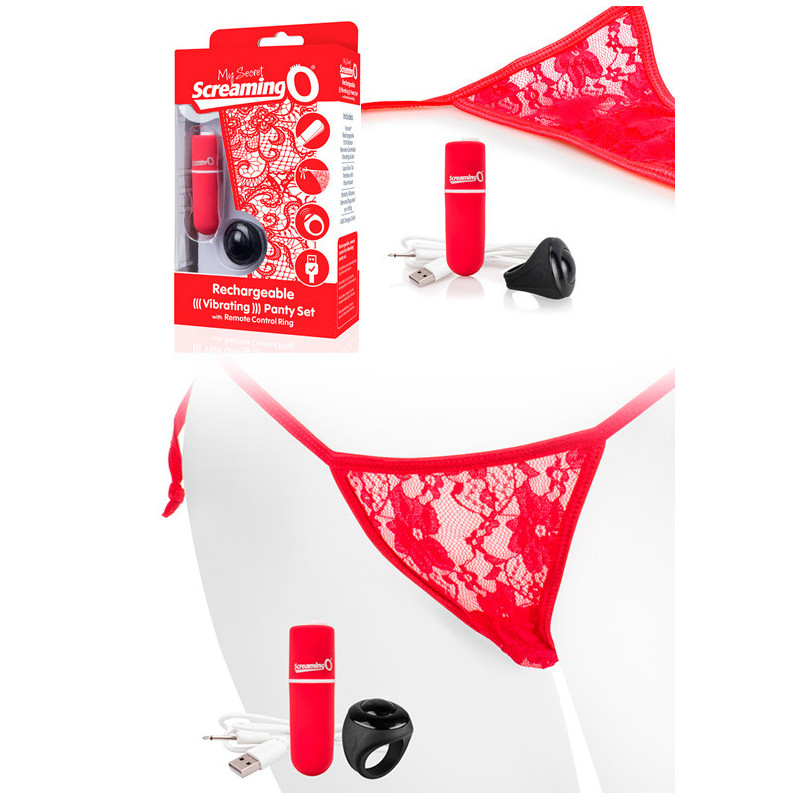 Tanga Com Vibração Comando À Distância - Vermelho Tanga Com Vibração Comando À Distância - Vermelho