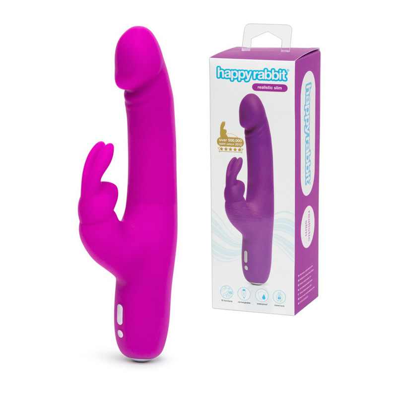 Vibrador Com Estimulador Clítoris - Realistic Slim