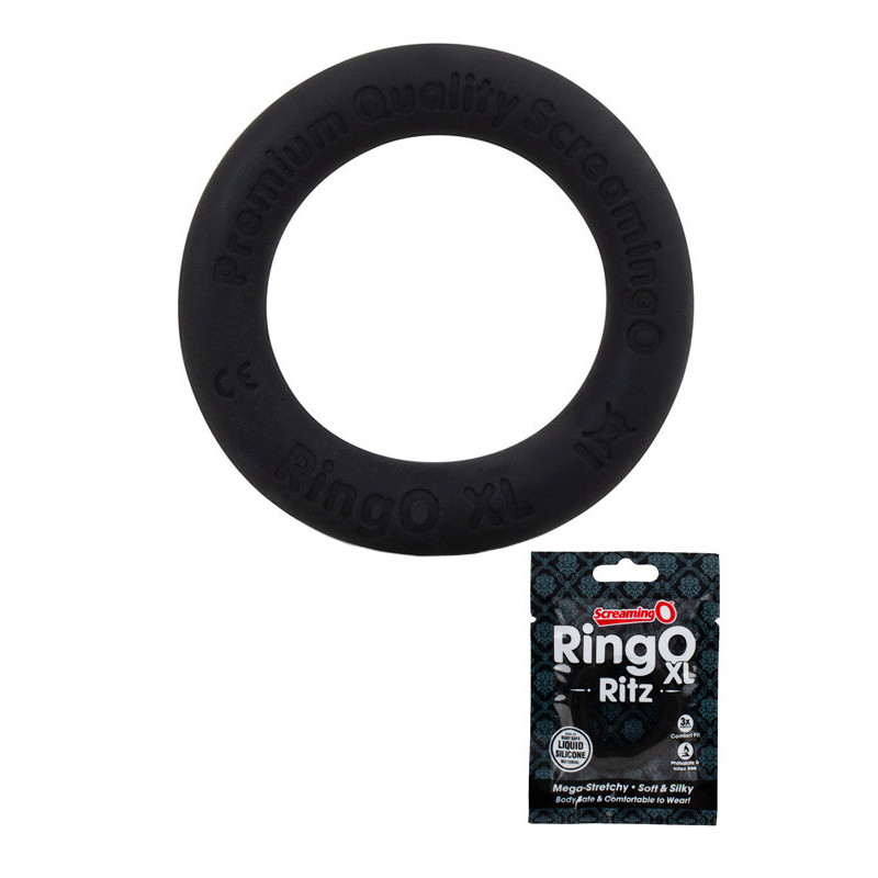 Anel Ereção Super Extensível Ringo Ritz - Preto XL