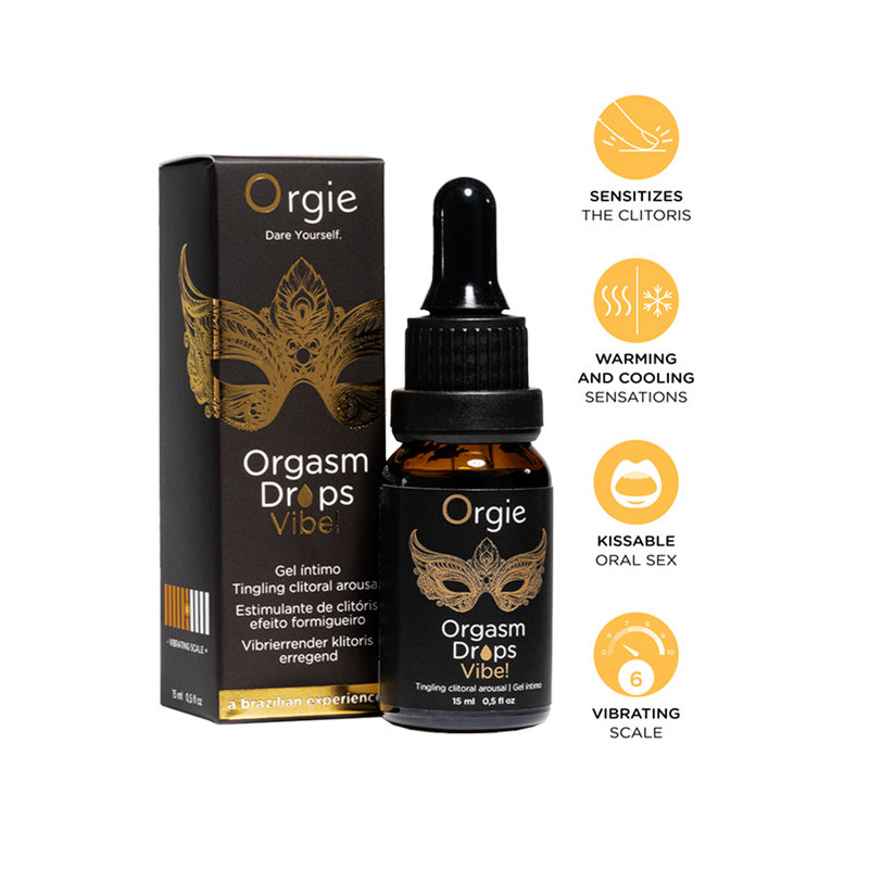 Gotas Estimulantes de Clítoris Com Vibração - Orgasm Drops Vibe 15ml