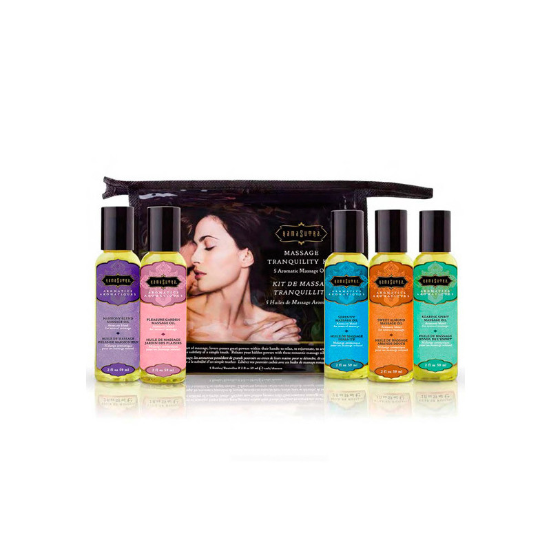 Kit 5 Óleos Massagem Aroma-terapêuticos Kamasutra - 50ml cada Kit 5 Óleos Massagem Aroma-terapêuticos Kamasutra - 50ml cada