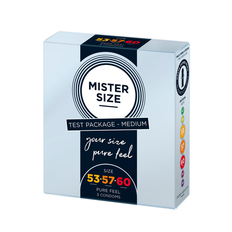 Preservativos Tamanhos Personalizados - Pack 3 Misto - Mister Size Preservativos Tamanhos Personalizados - Pack 3 Misto - Mister Size
