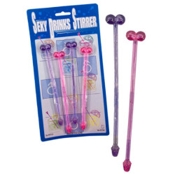 Pauzinho para misturar cocktails em forma de pénis - 4 unidades