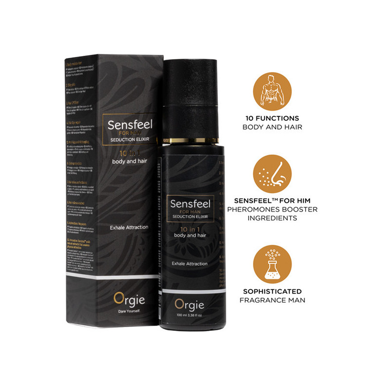 Elixir Corpo e Cabelo Com Feromonas - Sensfeel Homem 100ml