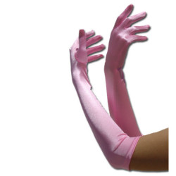 Luvas Compridas De Lycra  - Rosa claro