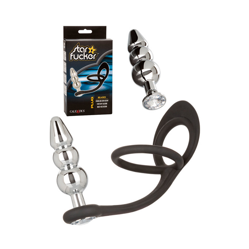 Plug Anal Bolas Com Anel De Ereção - 8.5cm