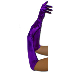 Luvas Compridas De Cetim - Roxo