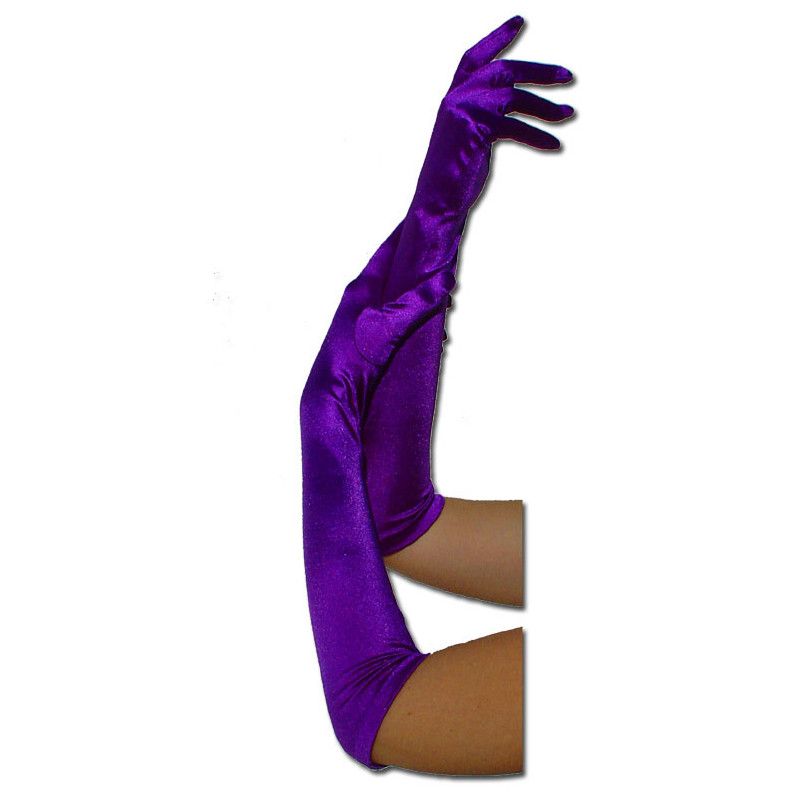 Luvas Compridas De Cetim - Roxo Luvas Compridas De Cetim - Roxo