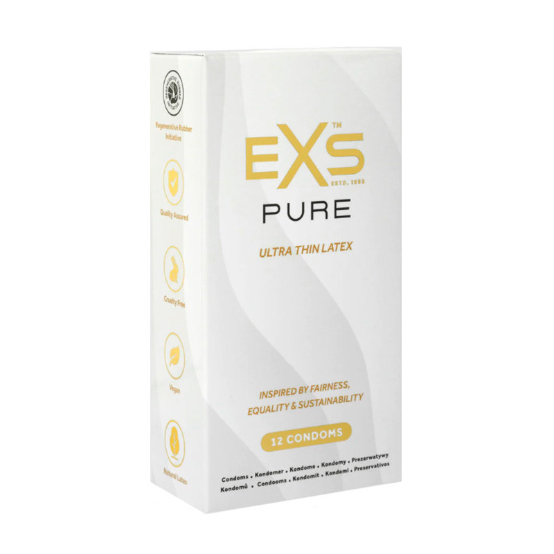 Preservativos Ultra Finos - EXS Pure  Vegano 12un