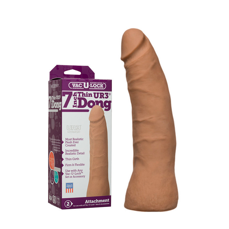 Dildo Realístico Fino Doc Jonhson VAC-U-LOCK - 17cm