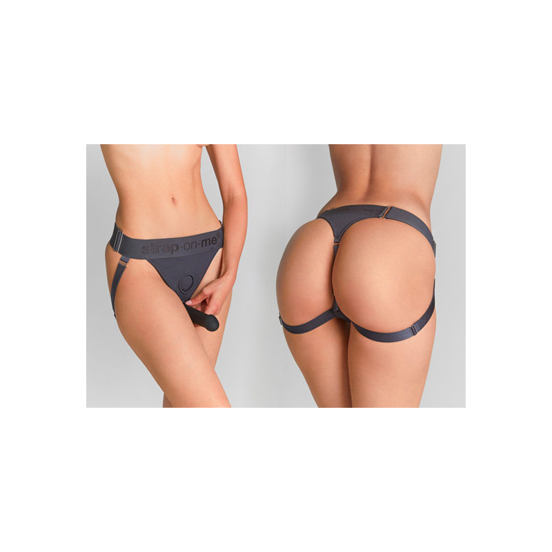 Cueca Arnés Dupla Penetração - Cinzento