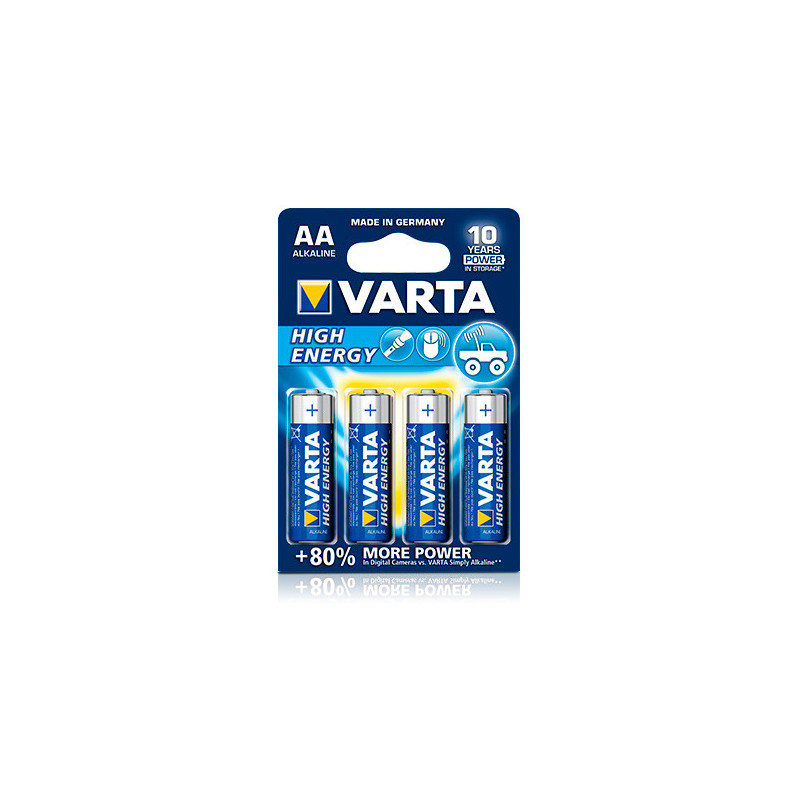 Pilhas Varta Hi Energy Alcalinas AA/LR6 - Pack 4 Pilhas Varta Hi Energy Alcalinas AA/LR6 - Pack 4