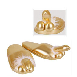 Pantufas Douradas Com Pénis