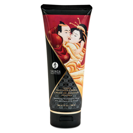 Creme Massagem Hidratante Comestível Morango 200ml - Shunga