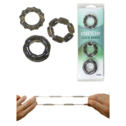 Conjunto Anéis Erecção - Negro