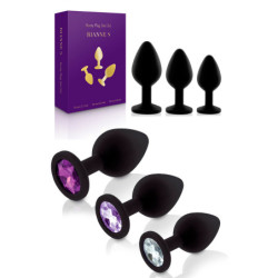 Kit 3 Botões De Rosa Silicone Preto - Rianne S
